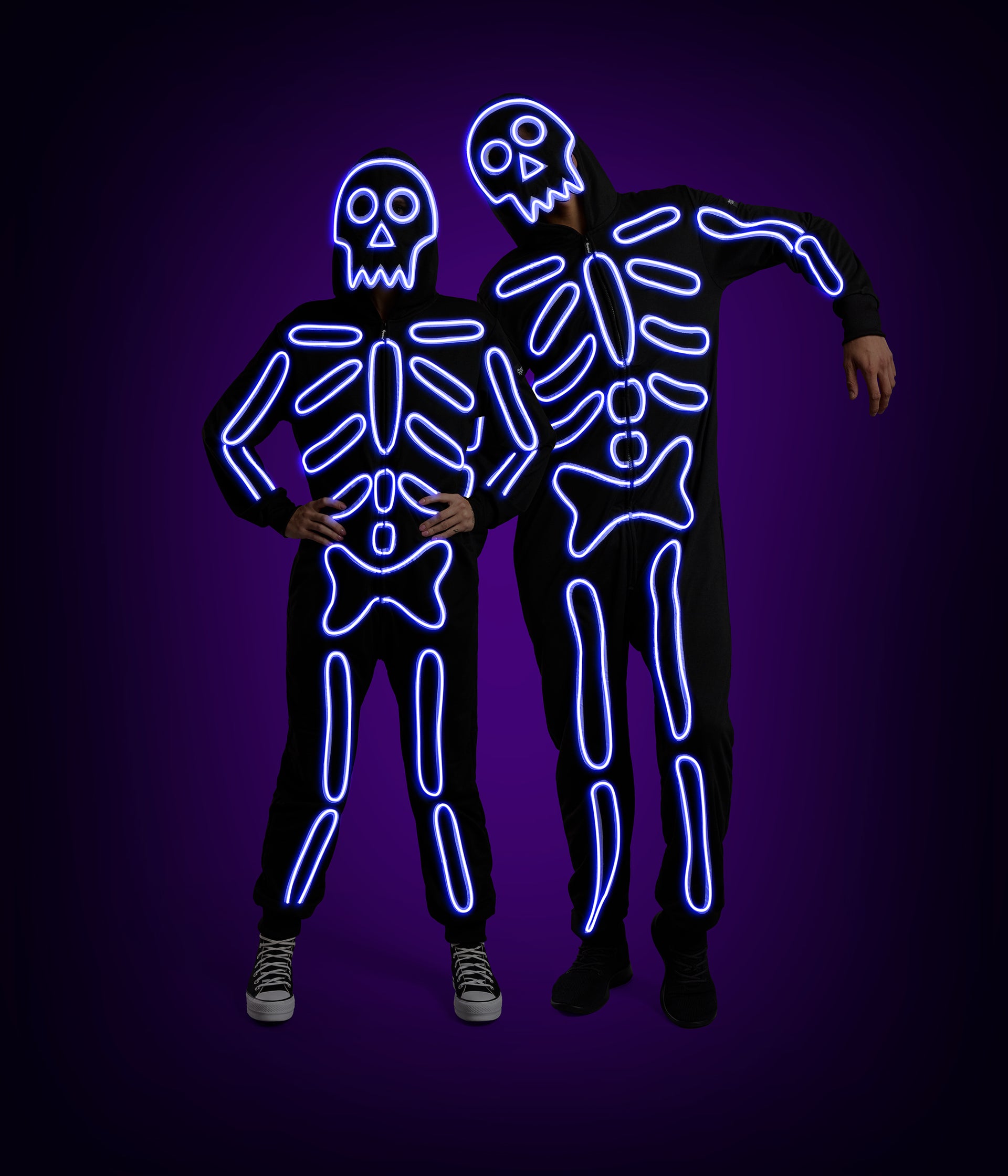 Matching Neon LED Skeleton Couples Costumes