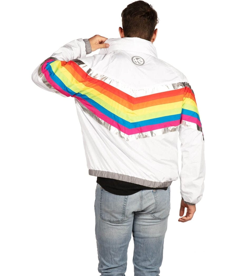 White on sale rainbow windbreaker