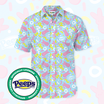 shop easter - image of MEN'S PEEPS® SUGAR ME SQUIGGLED BUTTON DOWN SHIRT