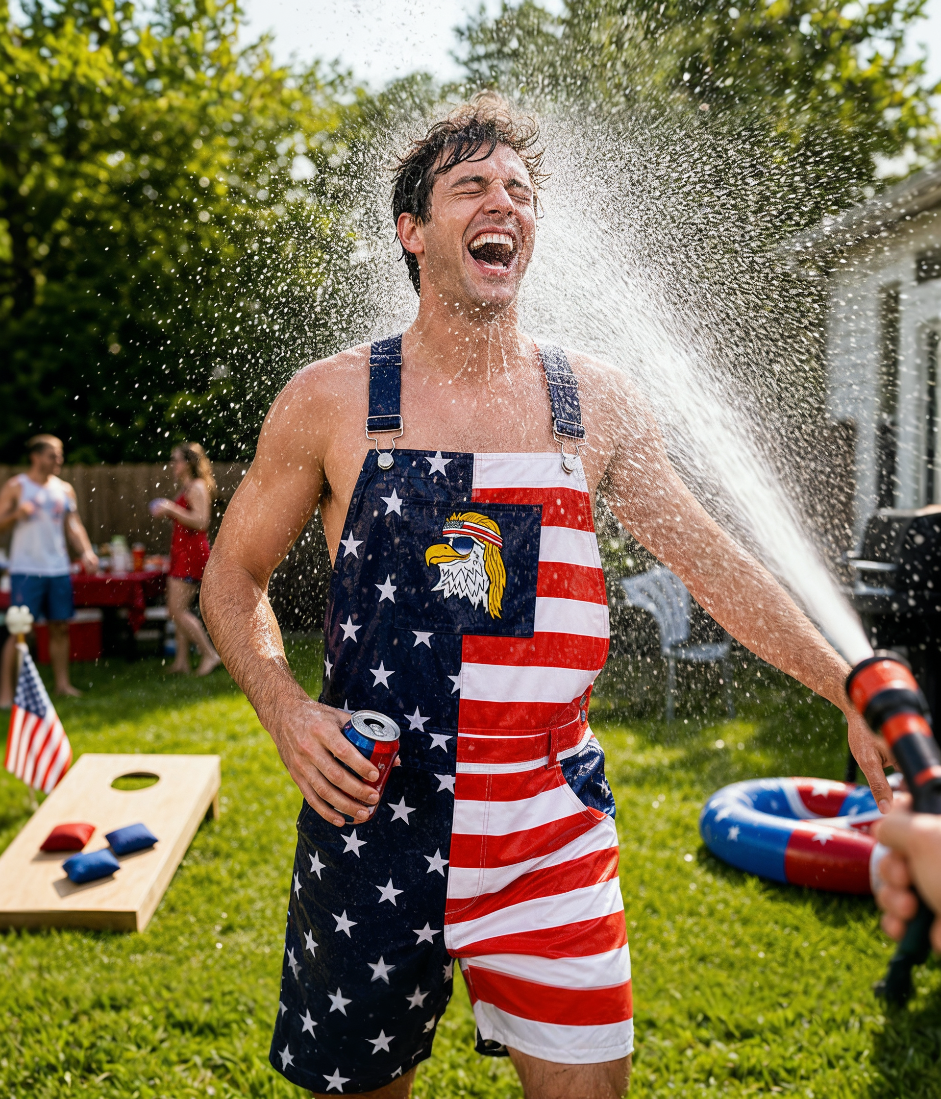 Men's Epic Eagle Patriotic Overalls Image 2