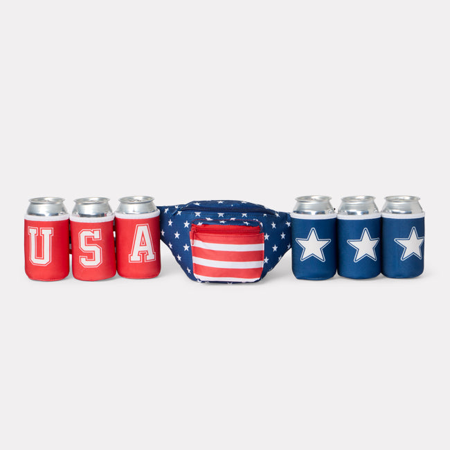 shop accessories - USA fanny pack with 6 drink holders