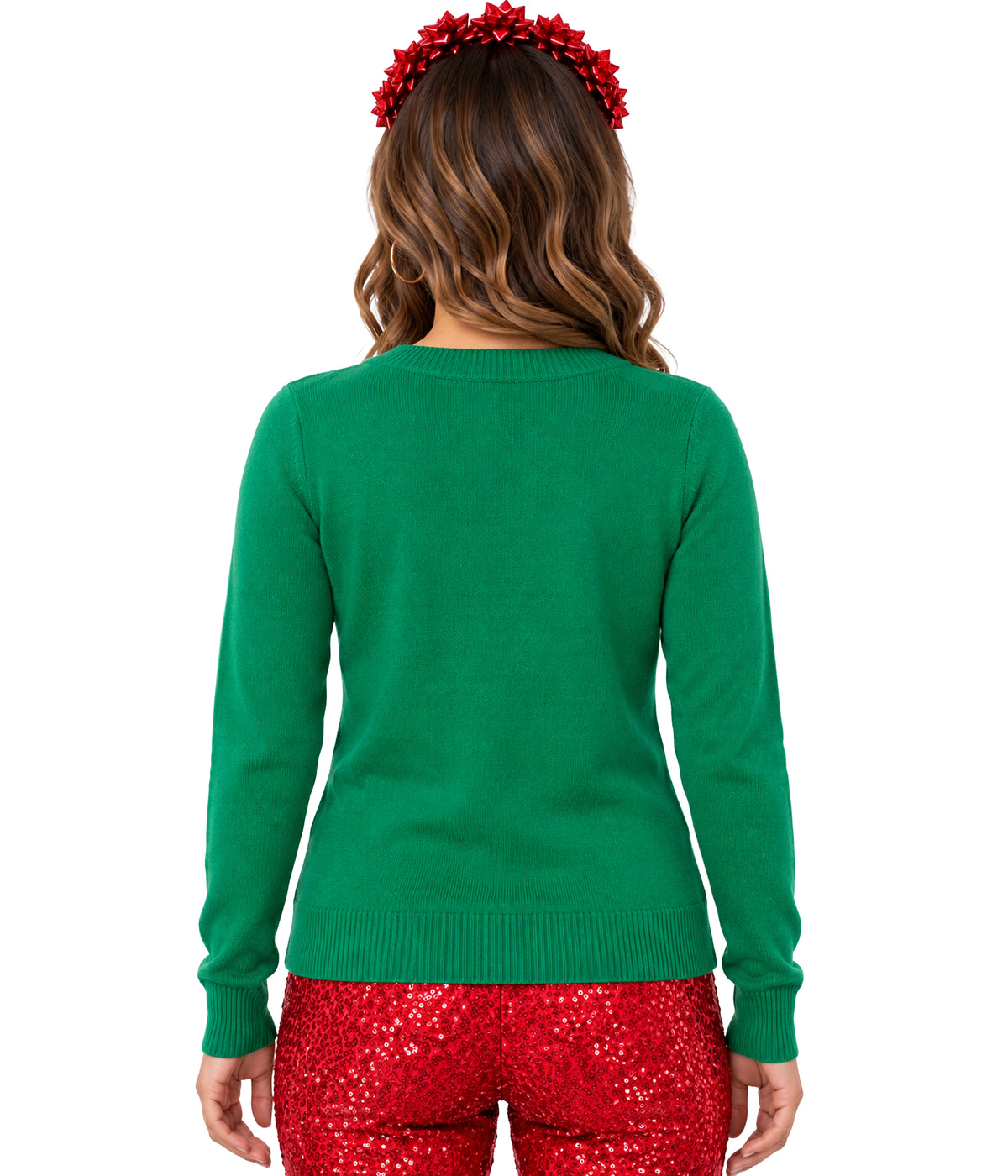 Women's Pom Party Ugly Christmas Cardigan Sweater Image 2