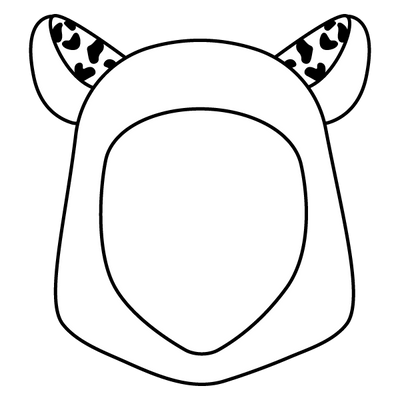 leopard hood <p> with </p><p> attached ears</p>