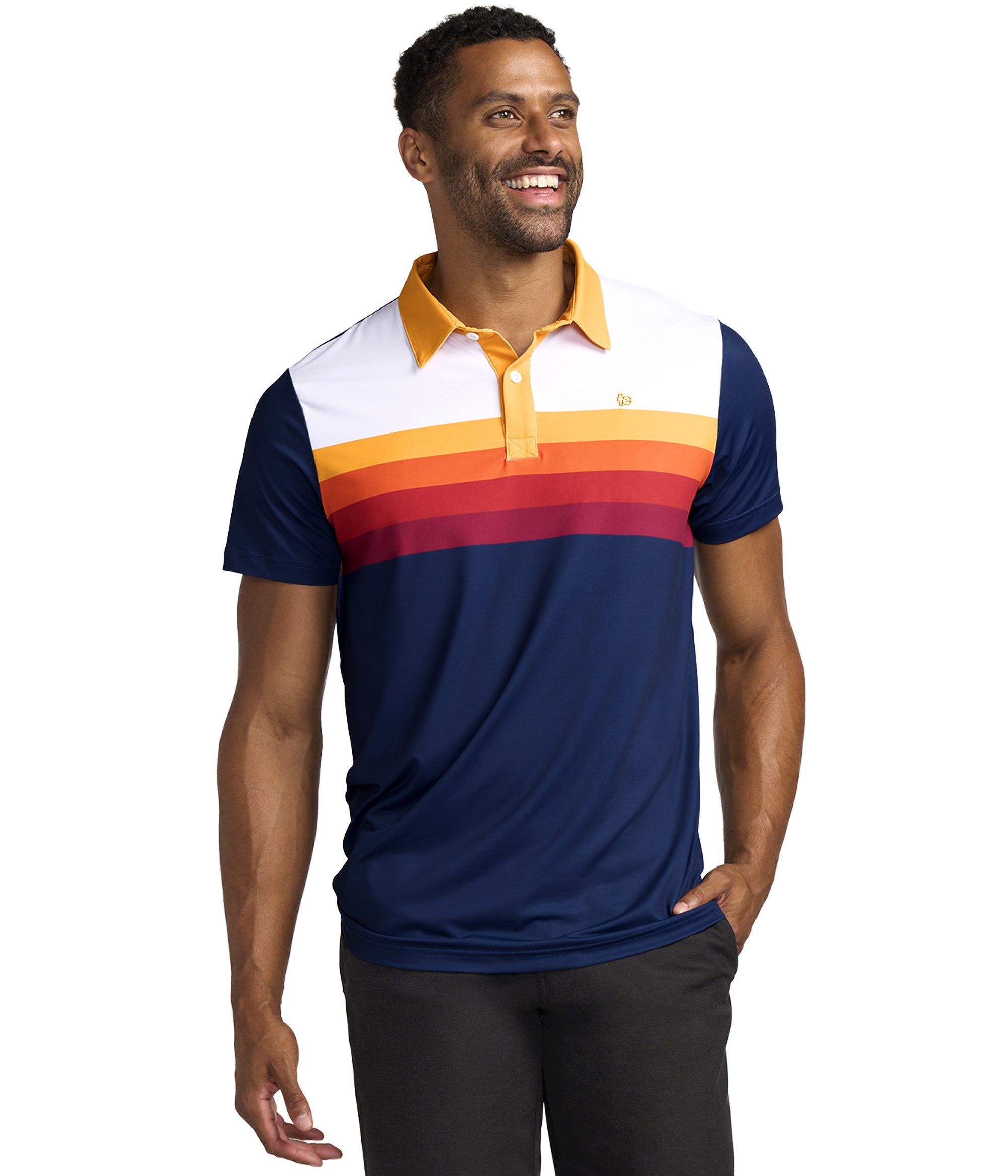 Slice of Sunset Golf Polo: Men's Golf Outfits | Tipsy Elves