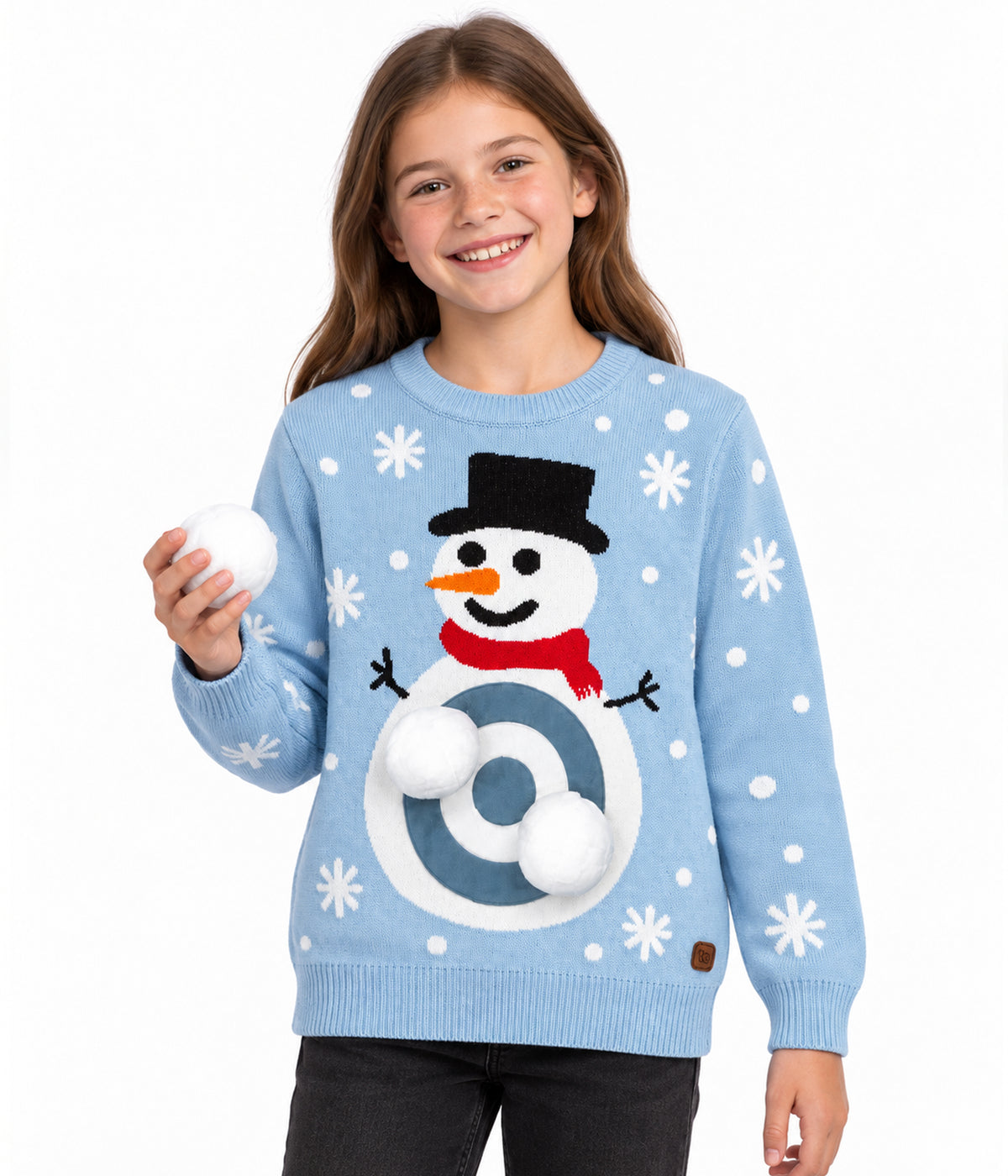 Girl's Snowball Fight Game Ugly Christmas Sweater