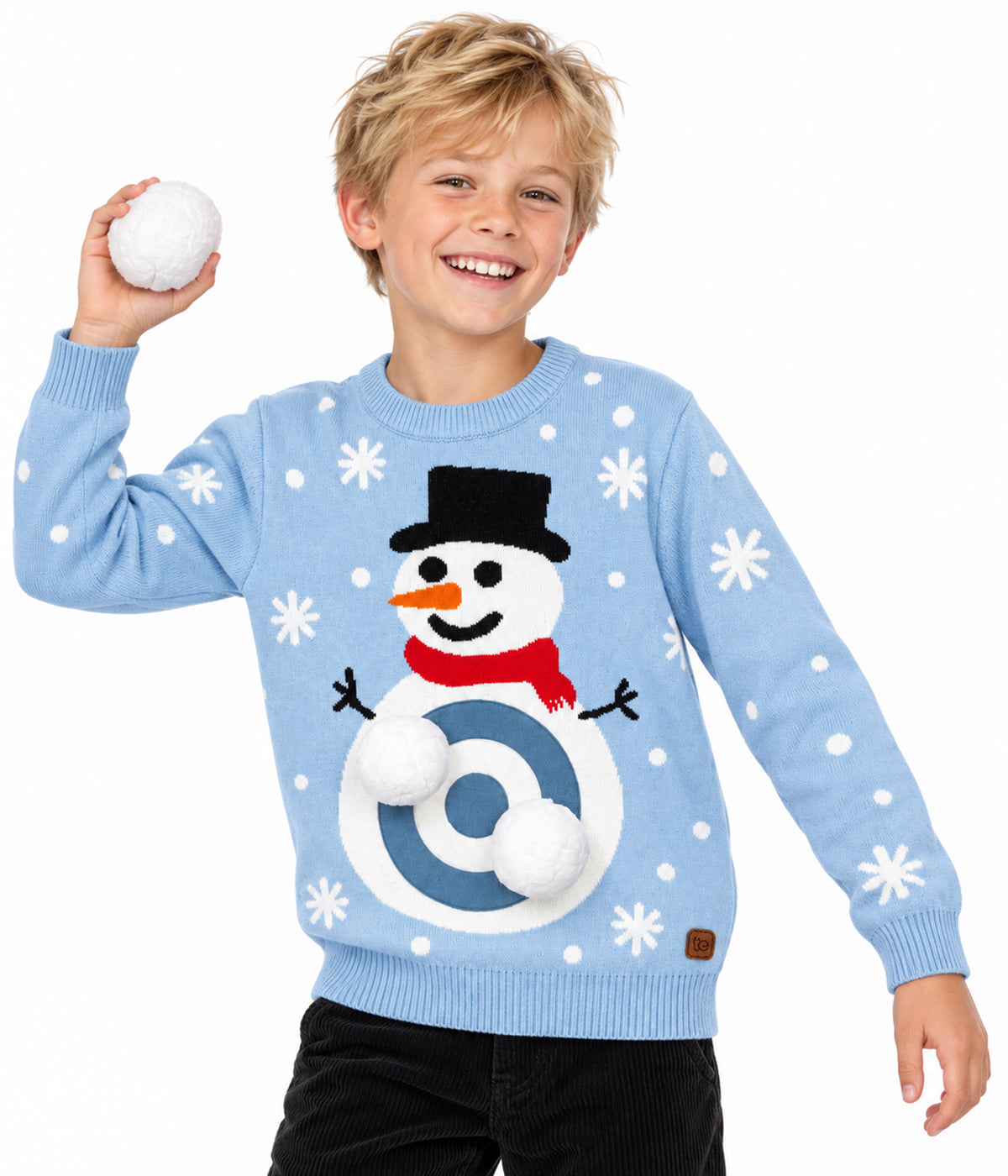 Boy's Snowball Fight Game Ugly Christmas Sweater