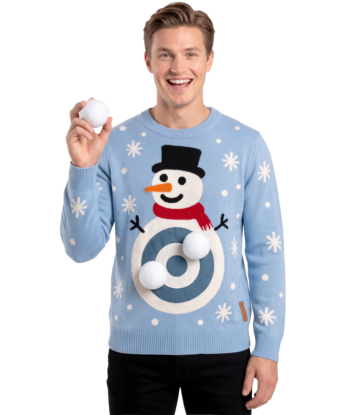 Men's Snowball Fight Game Ugly Christmas Sweater