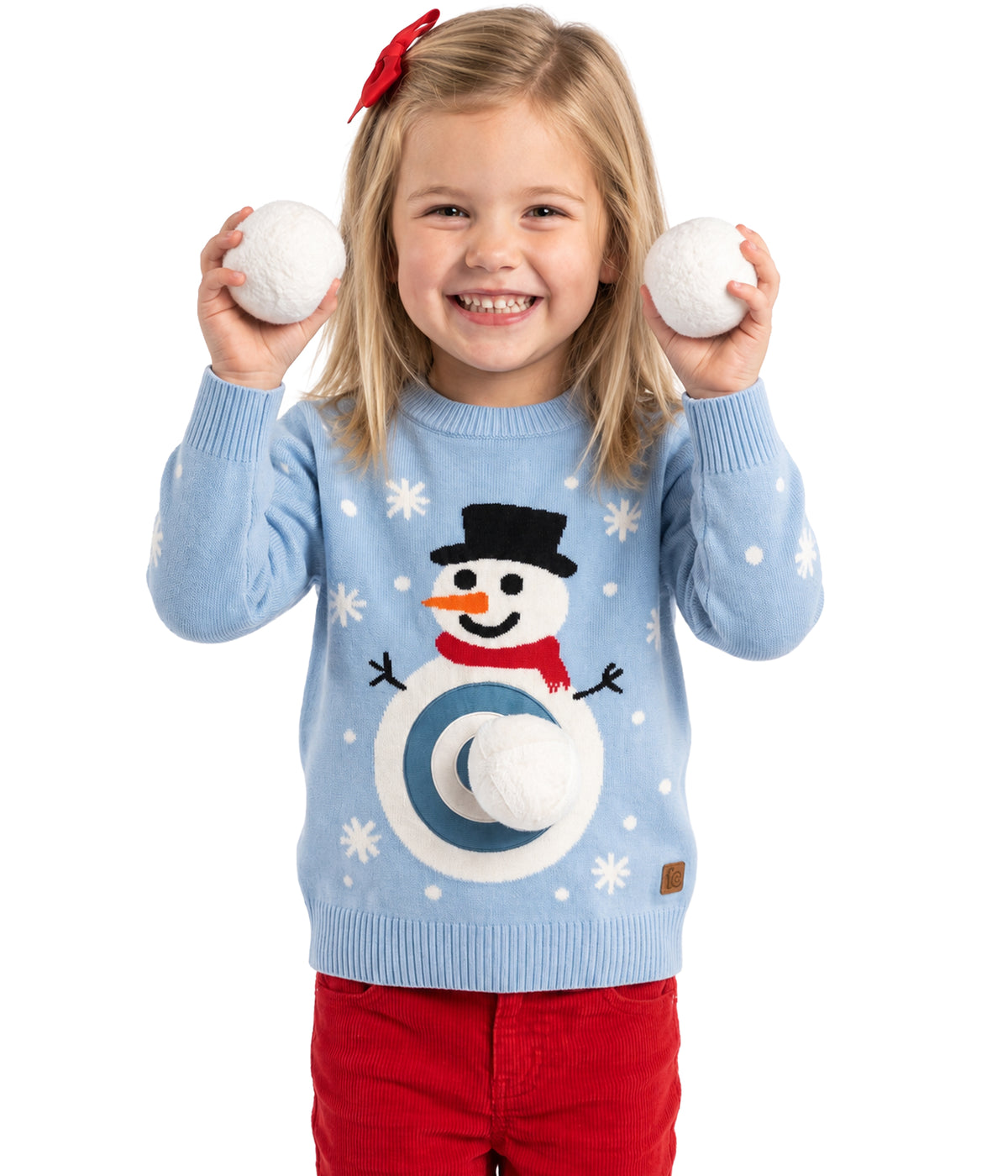 Toddler Girl's Snowball Fight Game Ugly Christmas Sweater
