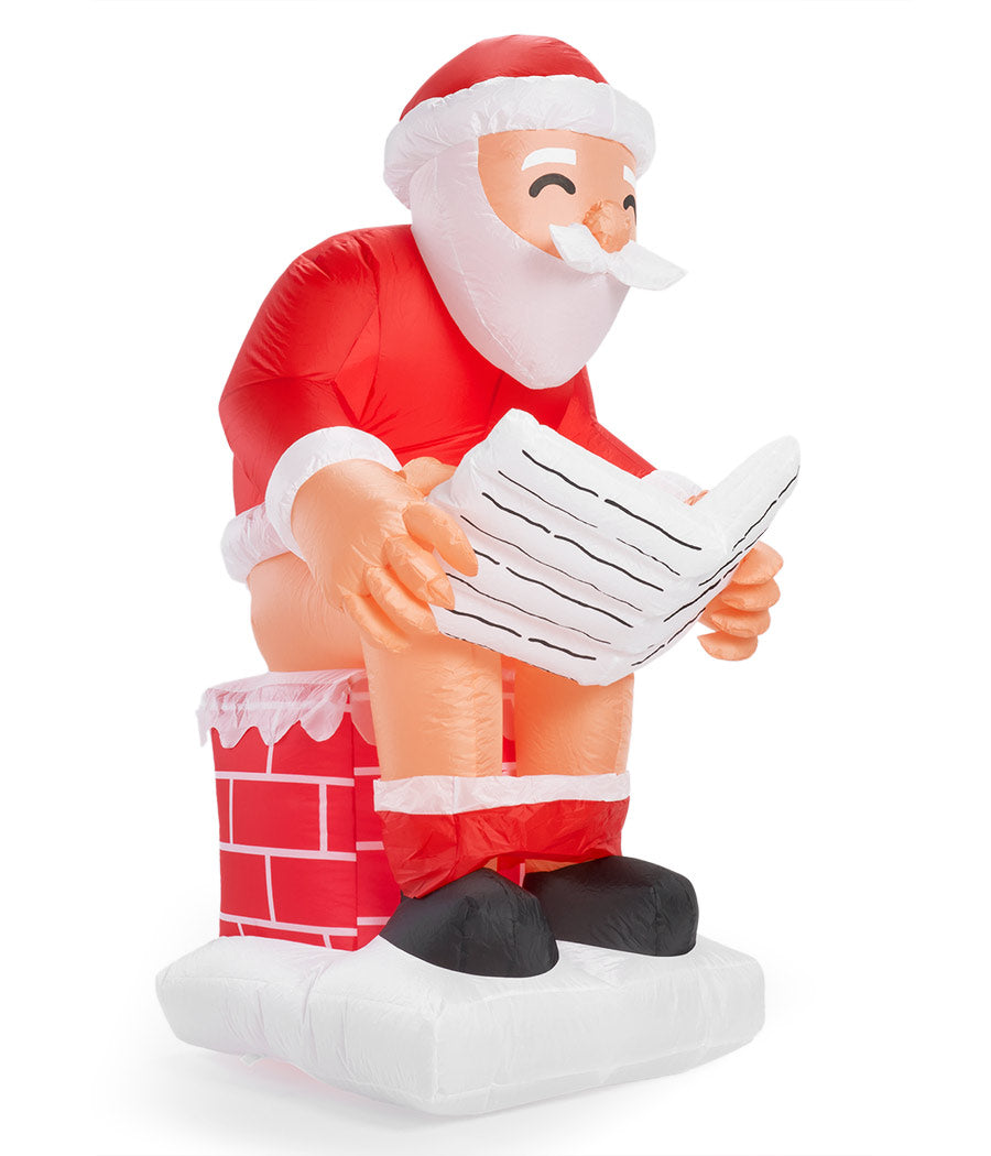 Santa's Log on the Fire Christmas Inflatable Decoration