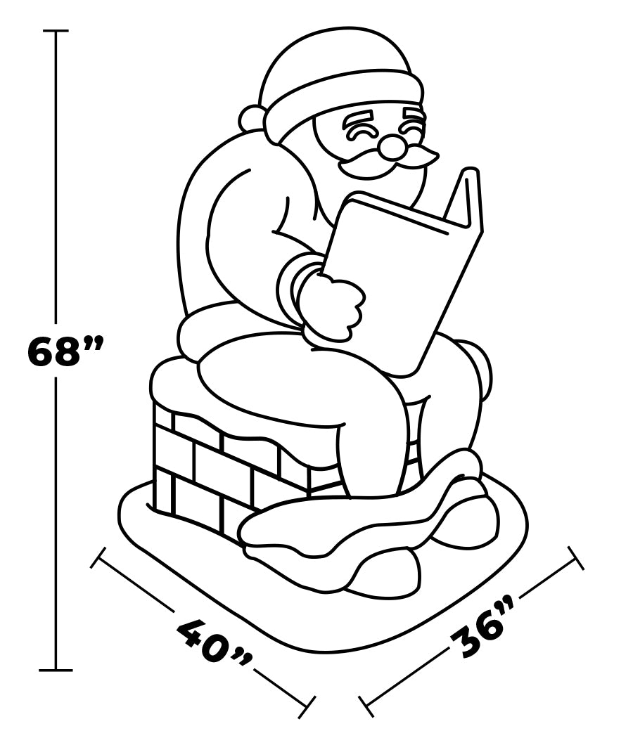 Santa's Log on the Fire Christmas Inflatable Decoration