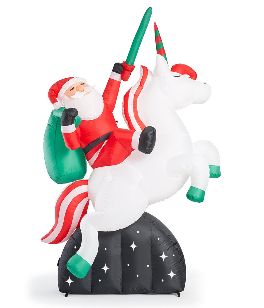 Santa Unicorn Christmas Inflatable Decoration