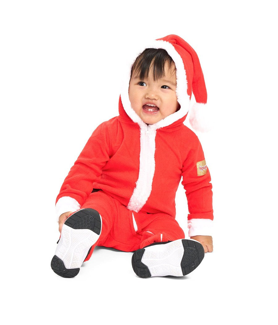 Baby Girl's Santa Jumpsuit With Fur