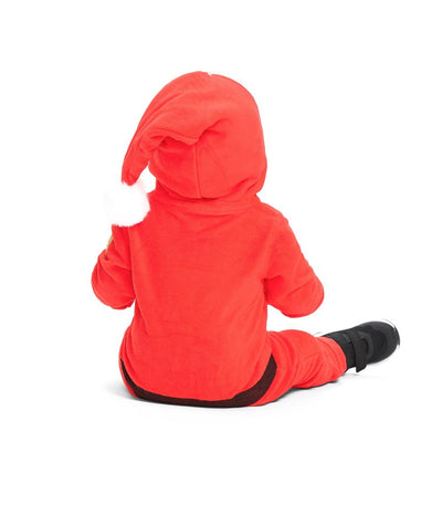 Baby Girl's Santa Jumpsuit With Fur Image 2