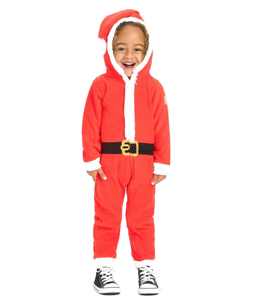 Toddler Boy's Santa Jumpsuit With Fur Image 2
