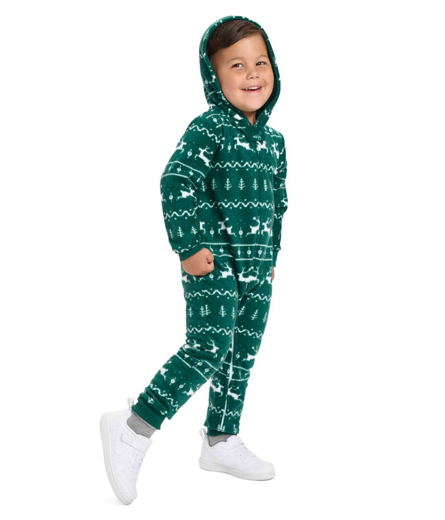 Toddler Boy's Green Fair Isle Jumpsuit