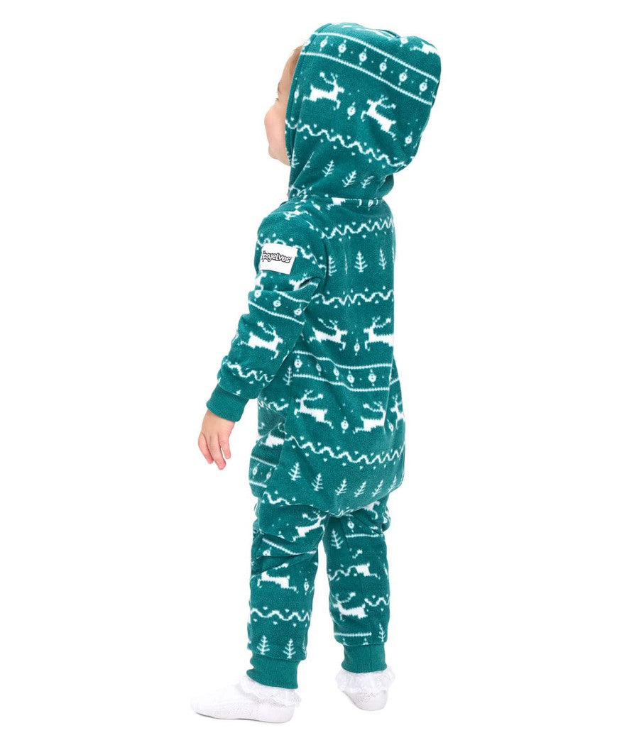 Toddler Girl's Green Fair Isle Jumpsuit