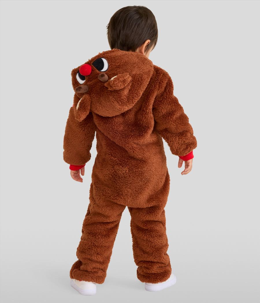 Toddler Boy's Rudolph Sherpa Jumpsuit