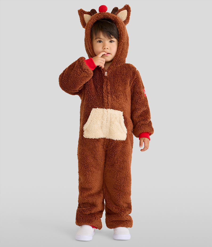 Toddler Boy's Rudolph Sherpa Jumpsuit
