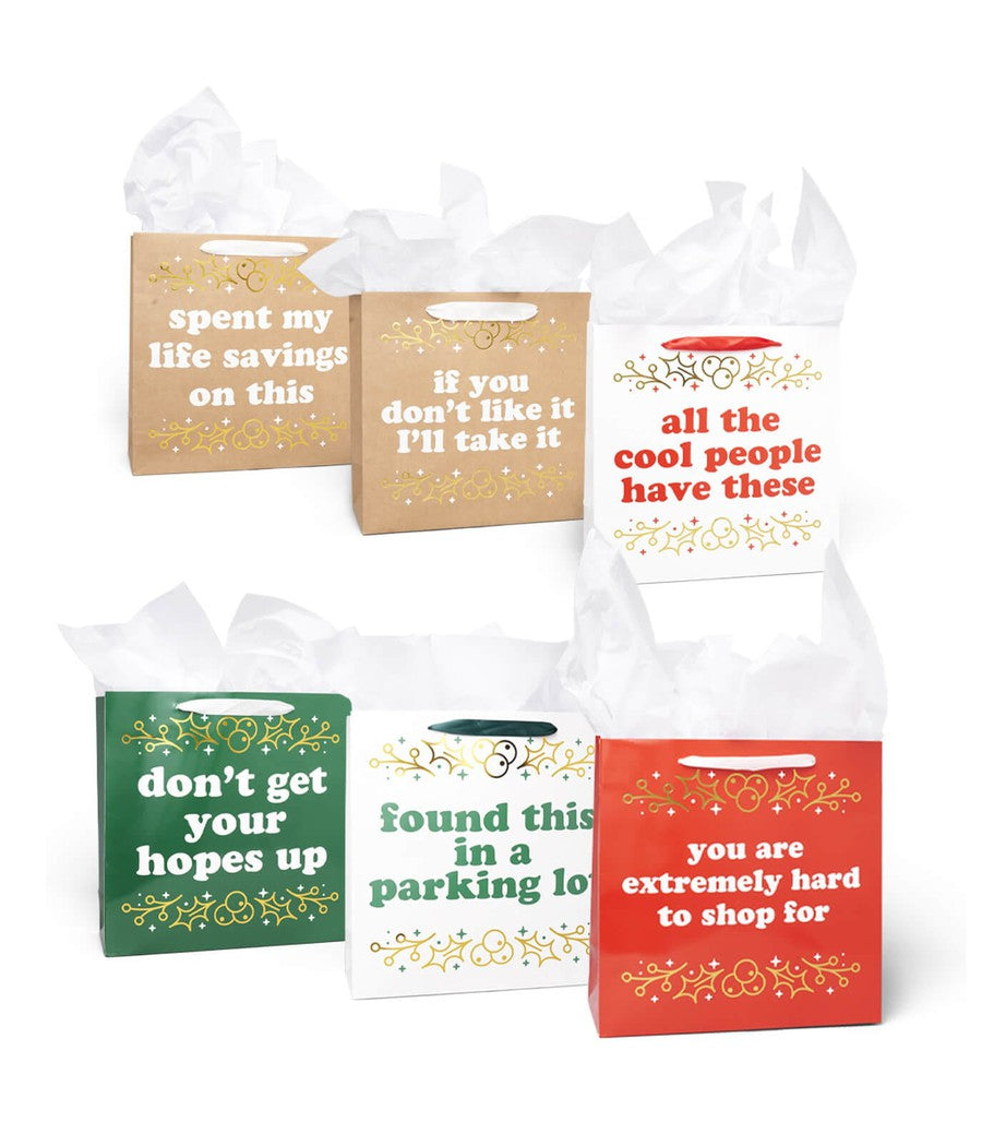 Sleigh Bells and Sass Gift Bags - Set of 6
