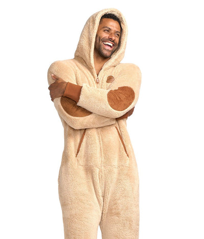 Men's Tan Sherpa Jumpsuit