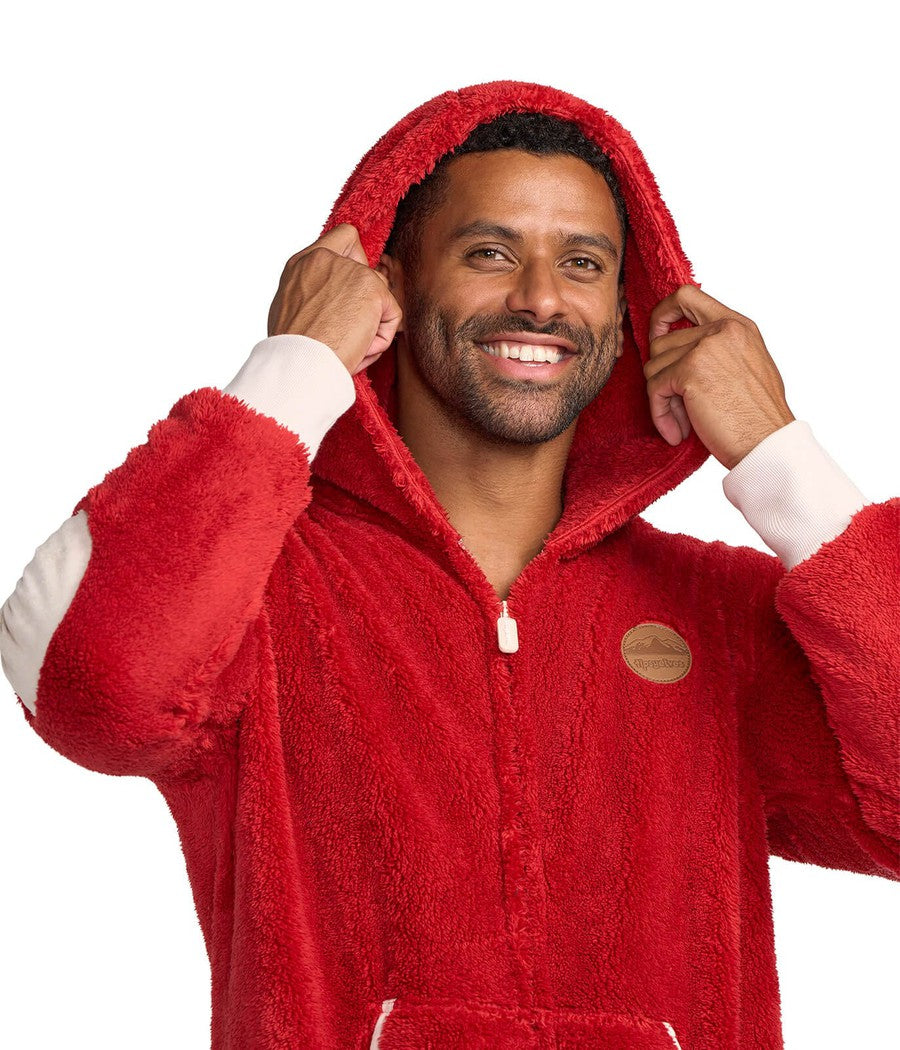 Men's Red Sherpa Jumpsuit Image 2