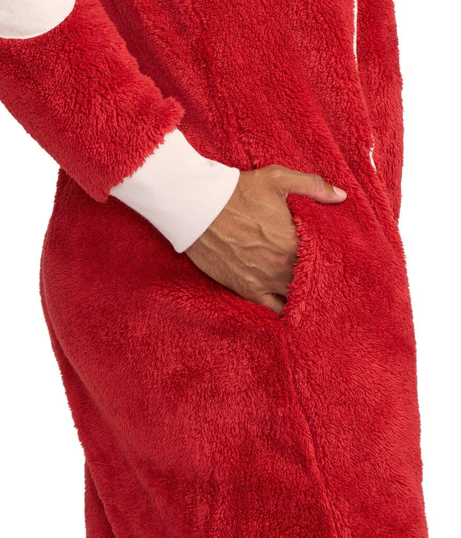 Men's Red Sherpa Jumpsuit Image 4