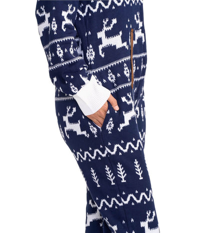 Women's Navy Fair Isle Knit Jumpsuit Image 4