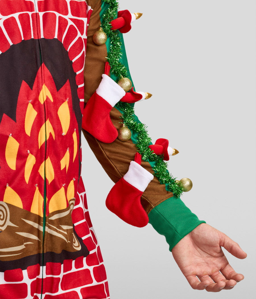 Men's Festive Fireplace Light Up Jumpsuit
