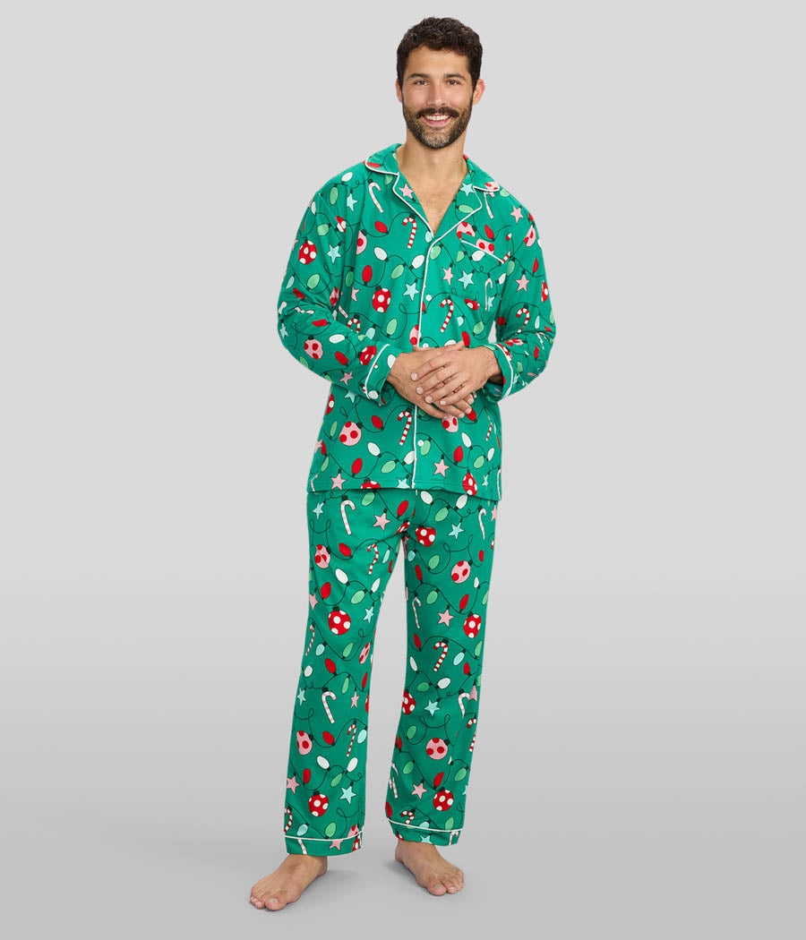 Holly Jolly Lapel Pajama Set: Men's Christmas Outfits | Tipsy Elves
