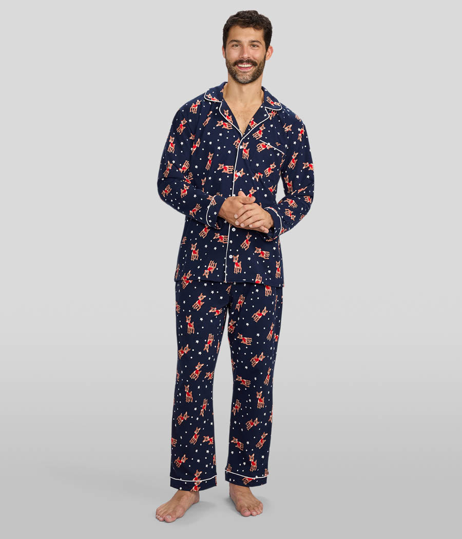 Men's Rudolph Lapel Pajama Set