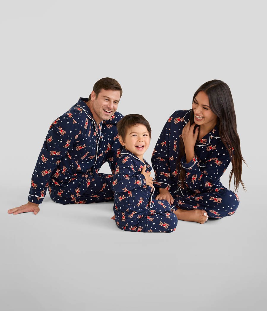 Boy's Rudolph Lapel Pajama Set