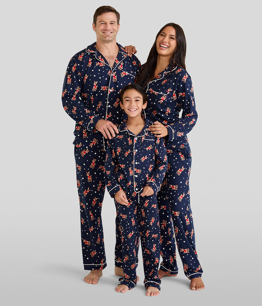 Boy's Rudolph Lapel Pajama Set Image 2