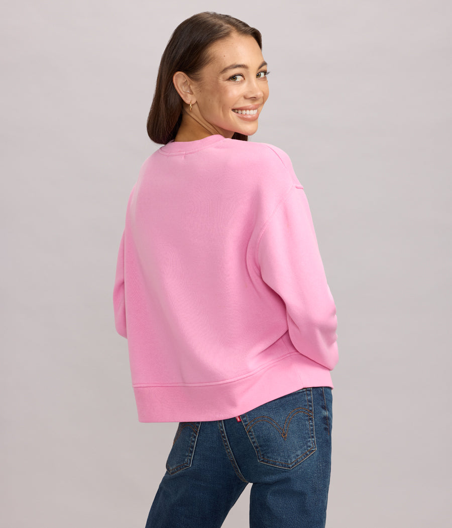 Women's Pink Sequin Candy Cane Sweatshirt Image 2