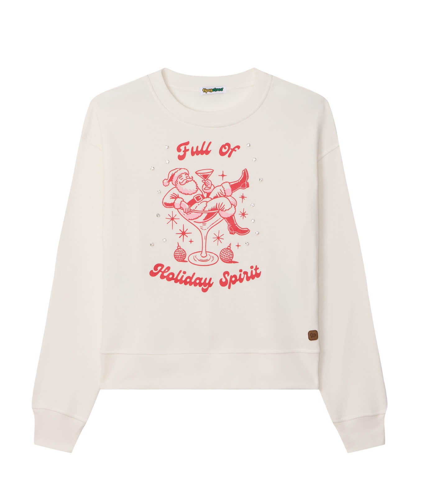 Women's Full of Holiday Spirit Rhinestone Embellished Sweatshirt