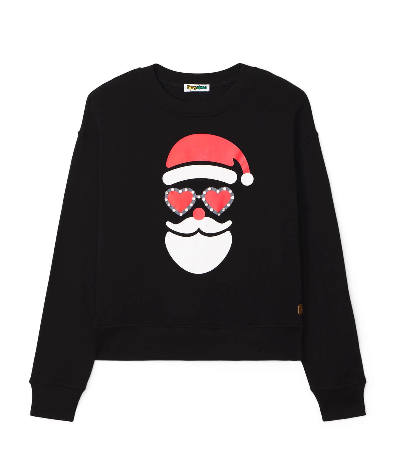 Women's Shimmering Santa Rhinestone Embellished Sweatshirt