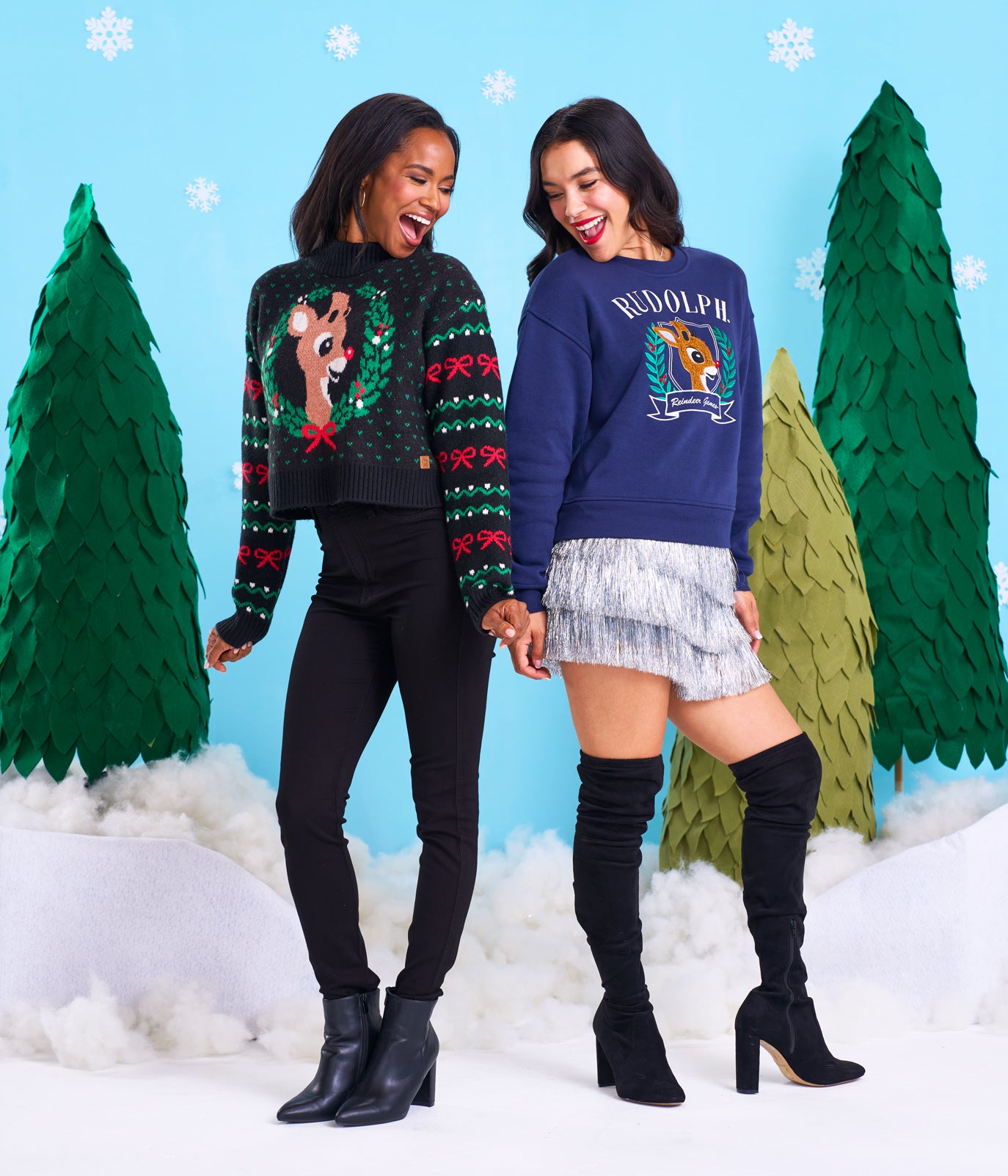 Women's Rudolph Wreath Sweatshirt Image 2