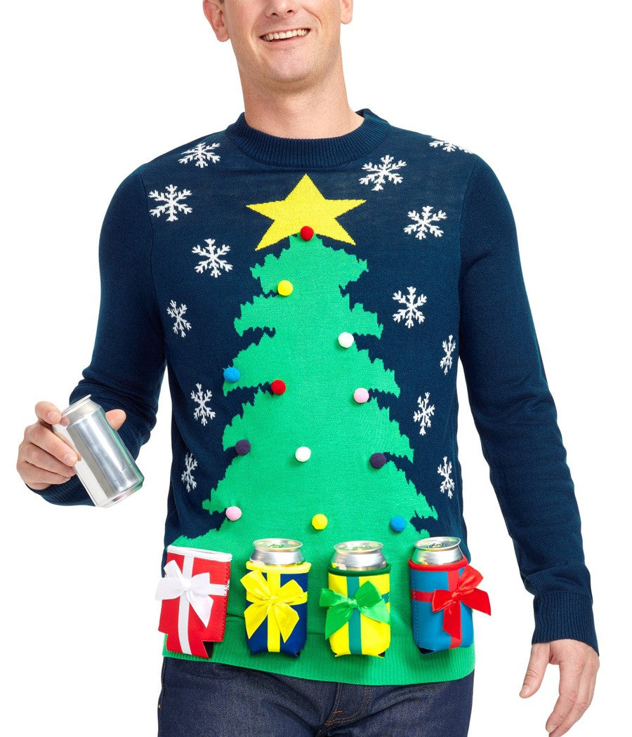 Men's Christmas Tree with Beer Holsters Ugly Christmas Sweater