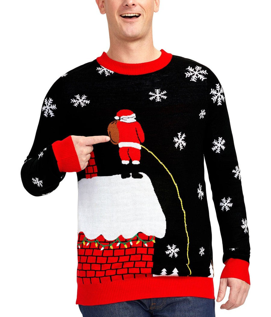 Leaky Roof Light Up Ugly Christmas Sweater: Men's Christmas