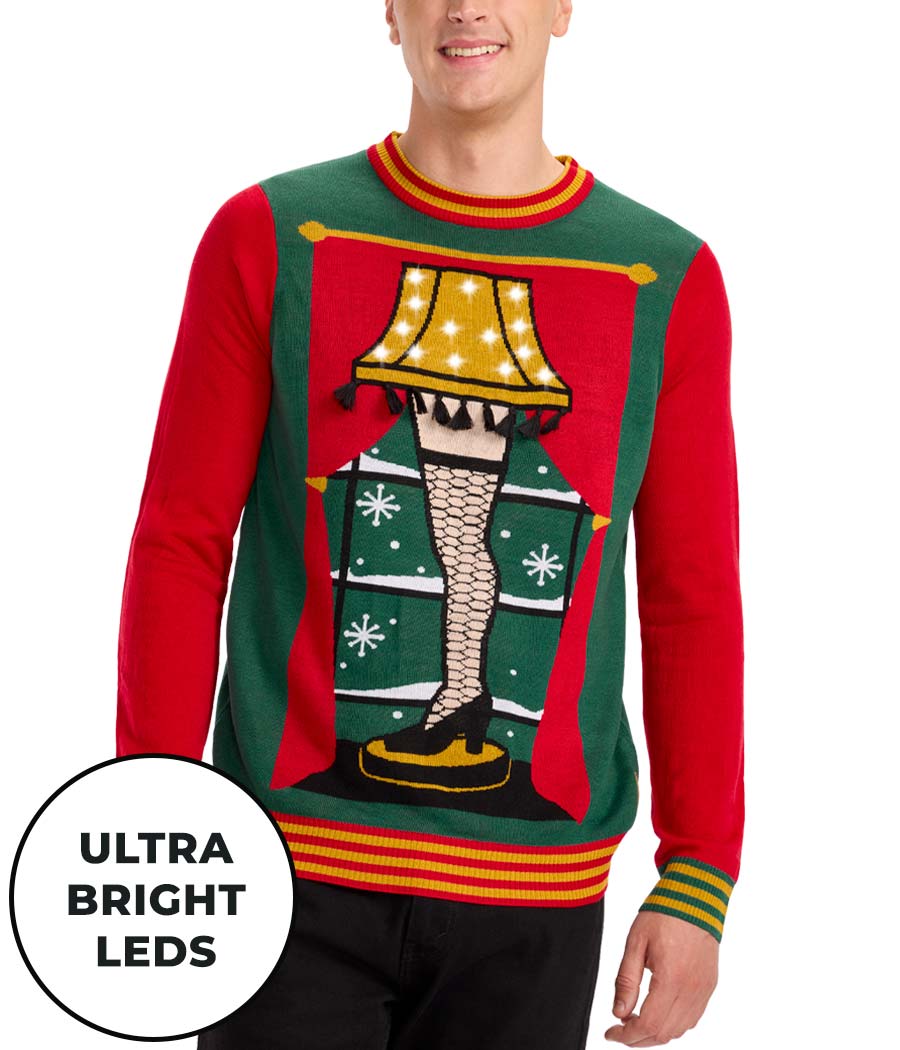 Ugly christmas sweater leg lamp top
