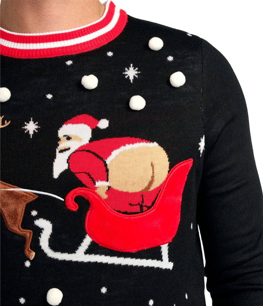 Men's Full Moon Santa Light Up Ugly Christmas Sweater