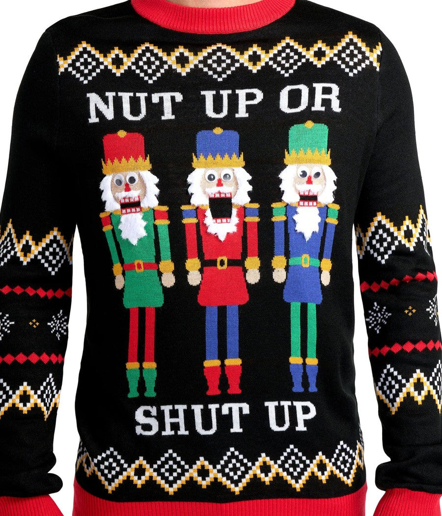 Men's Nut Up or Shut Up Ugly Christmas Sweater Image 3