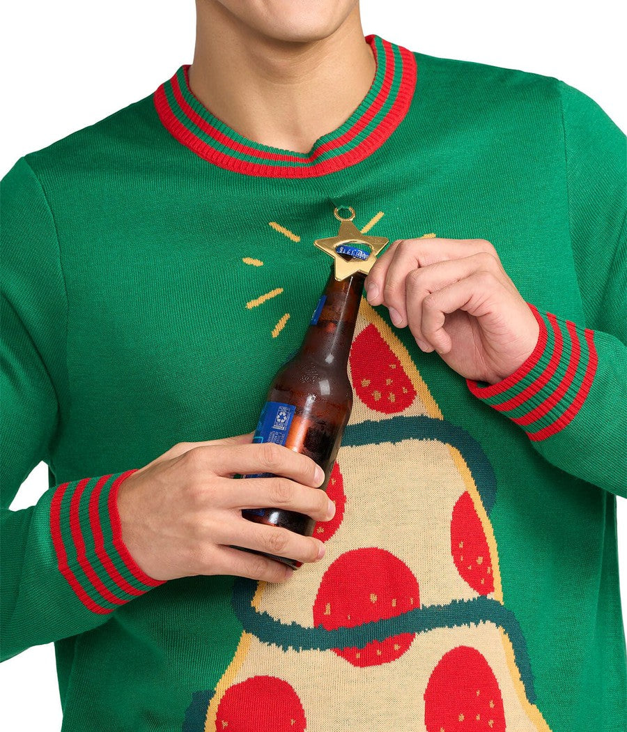 Men's Pizza Tree Ugly Christmas Sweater Image 3