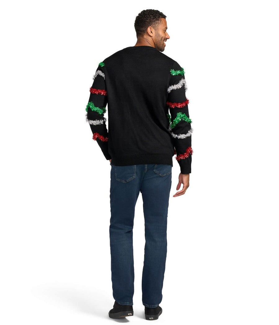 Men's Midnight Garland Light Up Ugly Christmas Sweater Image 2