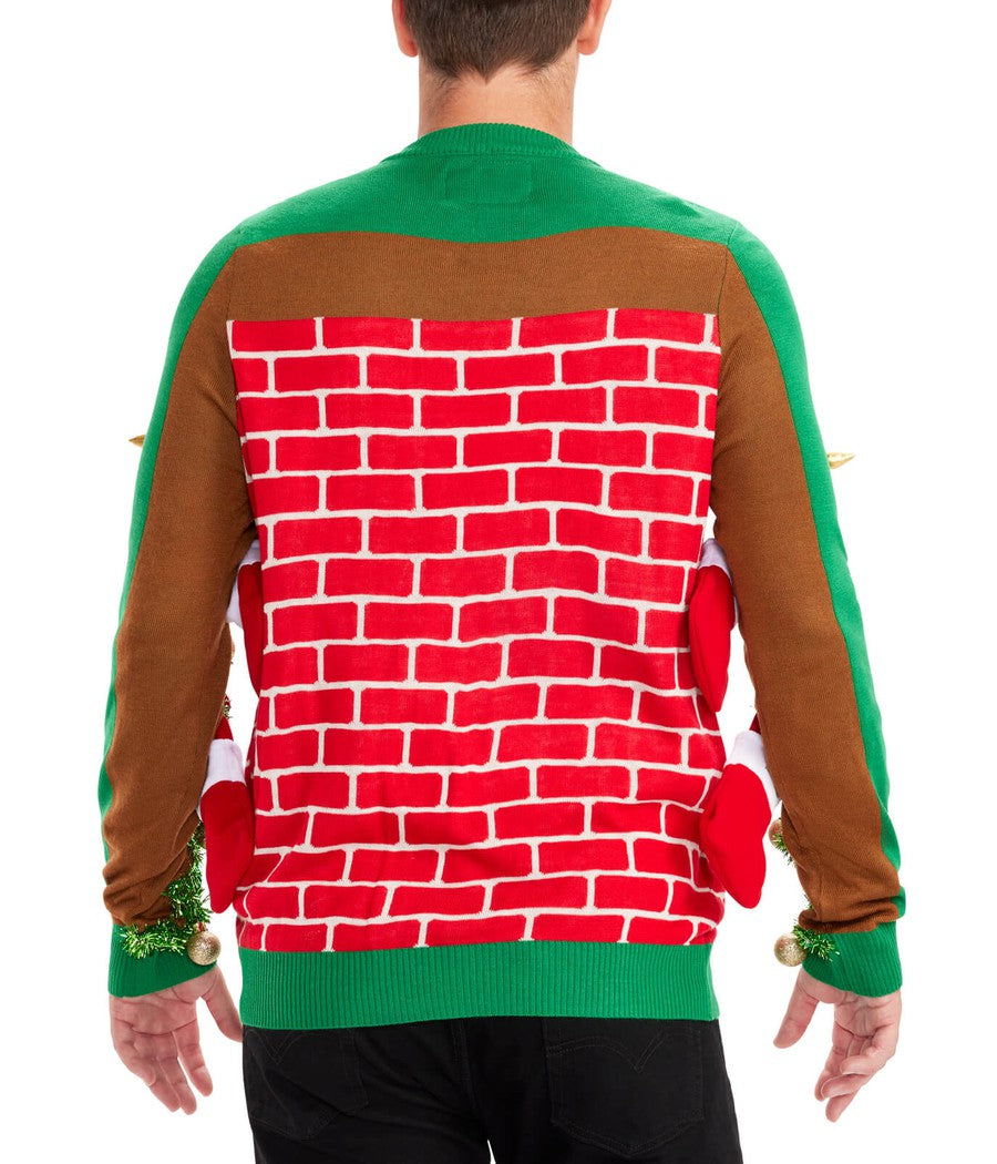 Men's Festive Fireplace Light Up Ugly Christmas Sweater Image 2