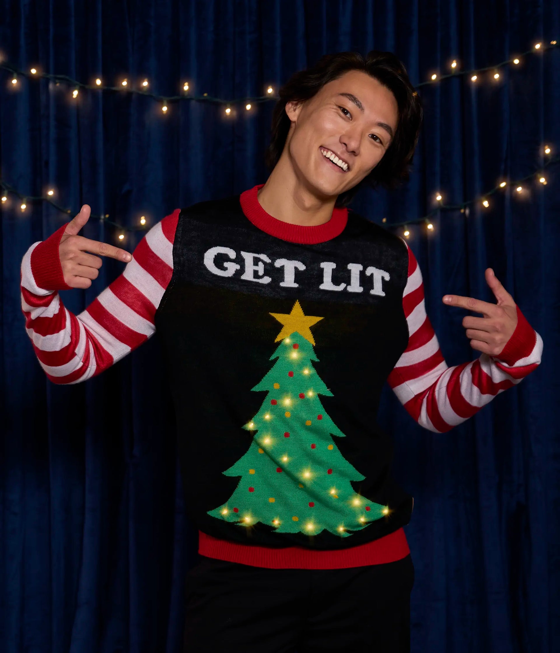 Men's Get Lit Light Up Ugly Christmas Sweater