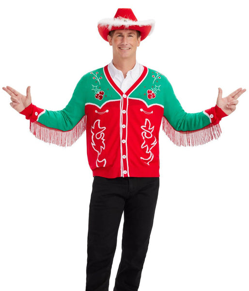 Christmas Cowboy Cardigan Sweater: Men's Christmas Outfits