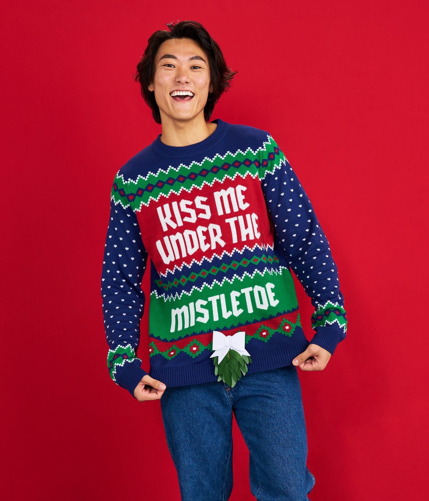 Men's Kiss Under the Mistletoe Ugly Christmas Sweater