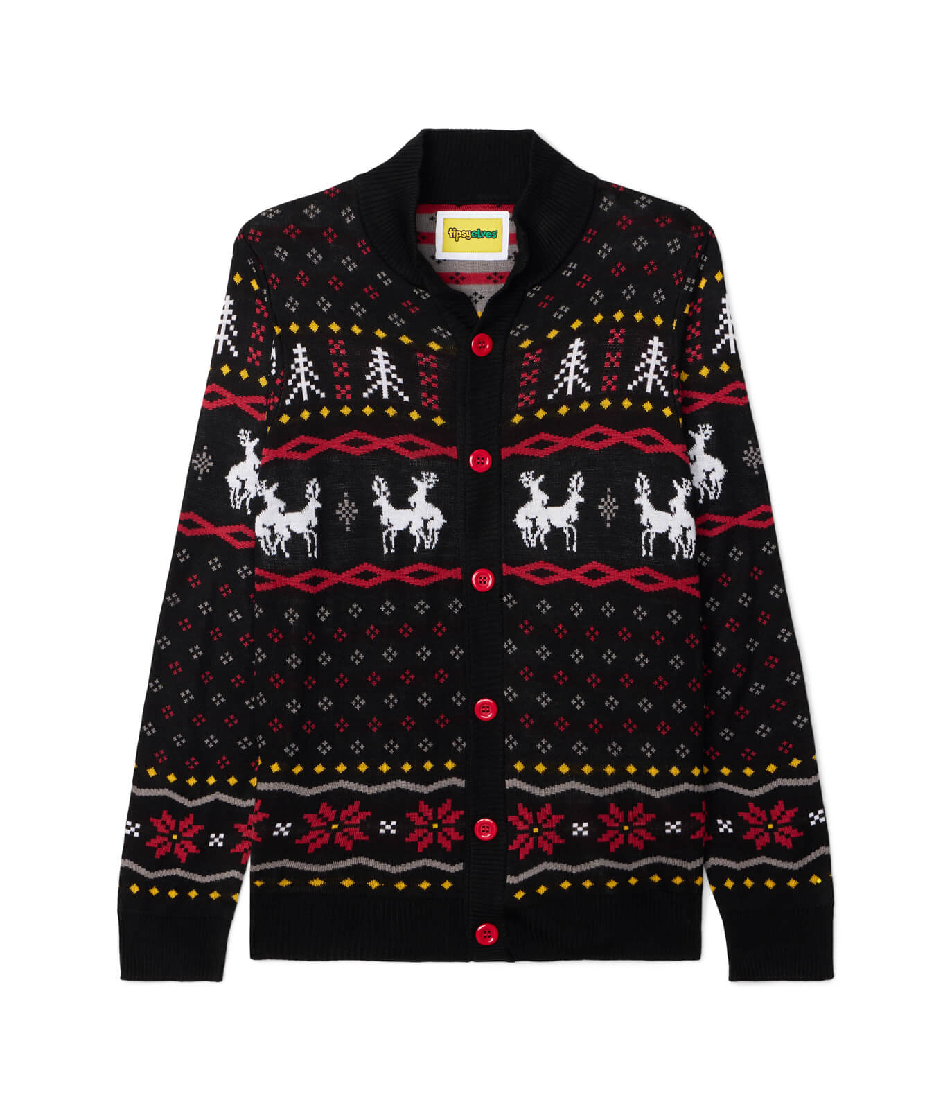 Men's Naughty Reindeer Ugly Christmas Cardigan Sweater