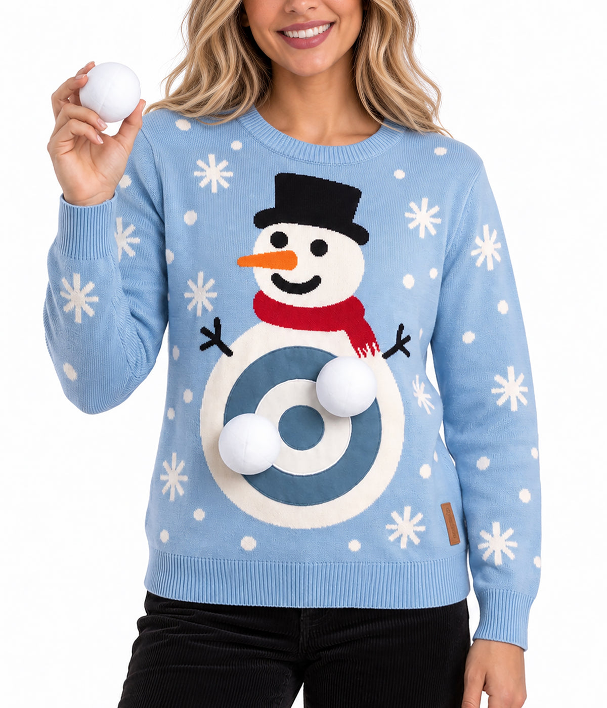 Women's Snowball Fight Game Ugly Christmas Sweater