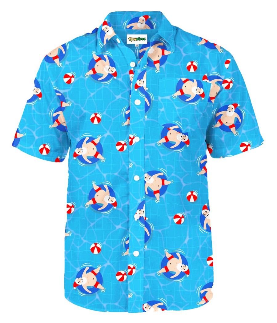 Men's Pool Boy Santa Hawaiian Shirt Image 4